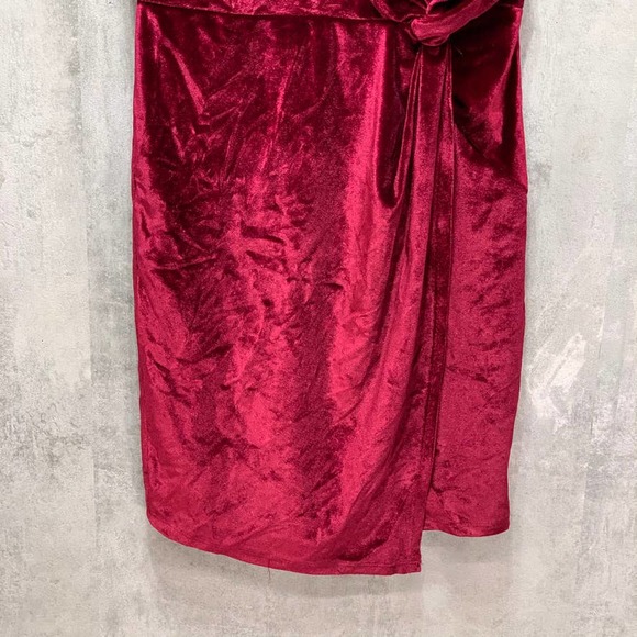 Crystal Doll Wine Burgundy Velvet Juniors' Knot - Picture 4 of 12